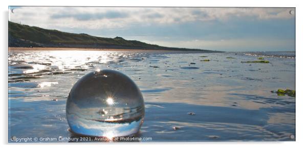 Lens-Ball Penidne Sands, South Wales Acrylic by Graham Lathbury