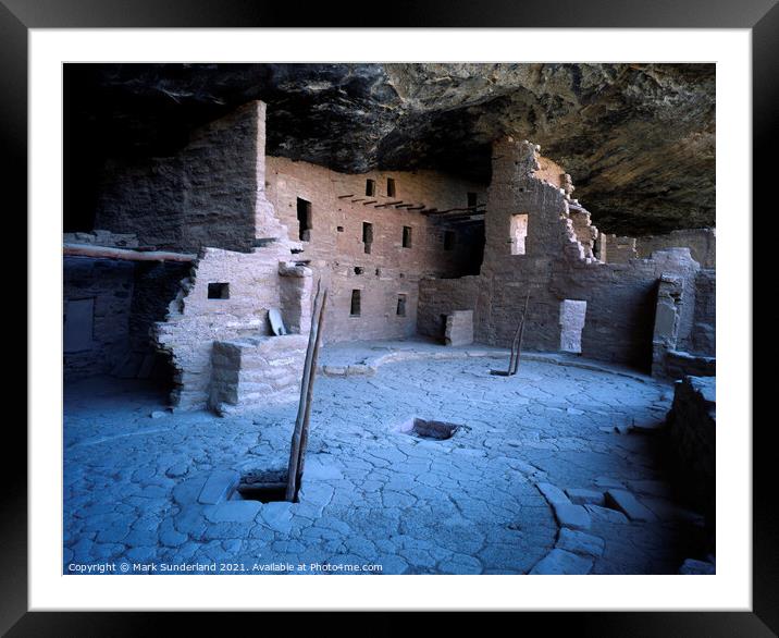 Spruce Tree House Ruin Mesa Verde Framed Mounted Print by Mark Sunderland