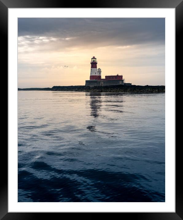 Longstone Lighthouse, Farne Islands, Northumberlan Framed Mounted Print by Mark Jones