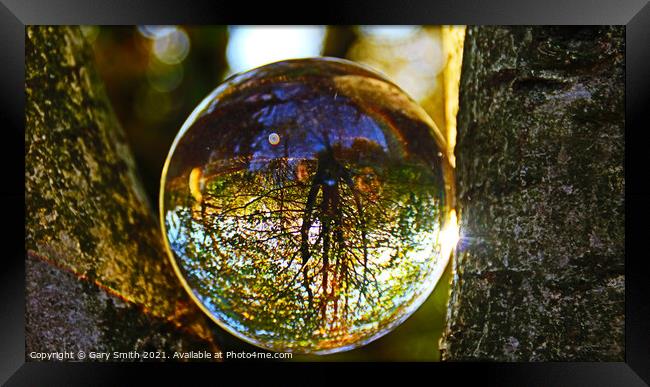 Photo Ball In The Woods Golden Sunlight Breaking Framed Print by GJS Photography Artist