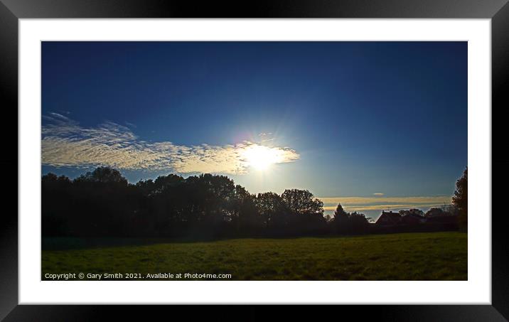 Sun Just Breaking Before Sunset Framed Mounted Print by GJS Photography Artist