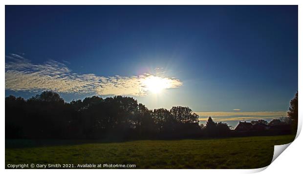 Sun Just Breaking Before Sunset Print by GJS Photography Artist