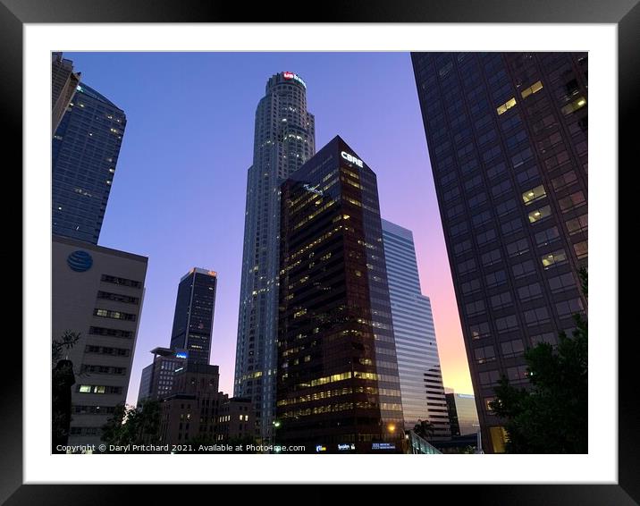 Downtown Los Angeles Framed Mounted Print by Daryl Pritchard videos
