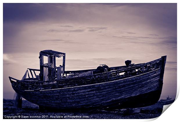 An Old Wrecked Fishing Boat 7 Print by Dawn O'Connor