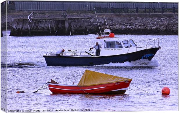 Fishing Boat Returning To The Tyne Canvas Print by Kevin Maughan