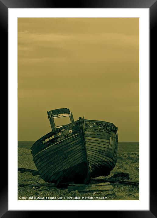 An Old Wrecked Fishing Boat 8 Framed Mounted Print by Dawn O'Connor