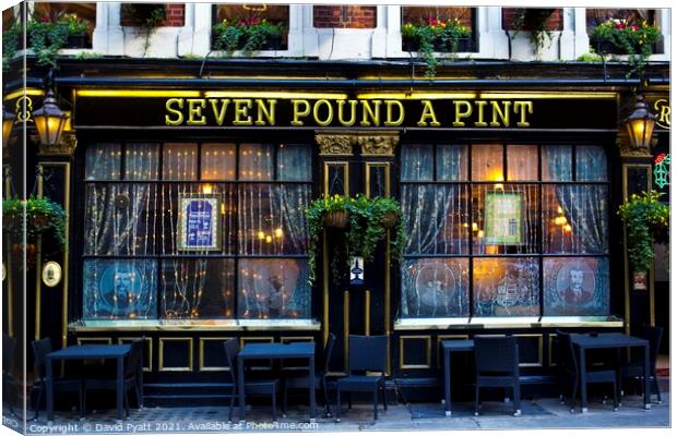 Seven Pound A Pint Pub Canvas Print by David Pyatt