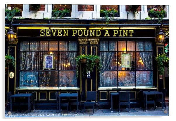 Seven Pound A Pint Pub Acrylic by David Pyatt