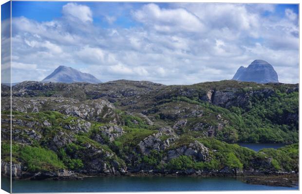 Suilven and Canisp Canvas Print by Jacqi Elmslie