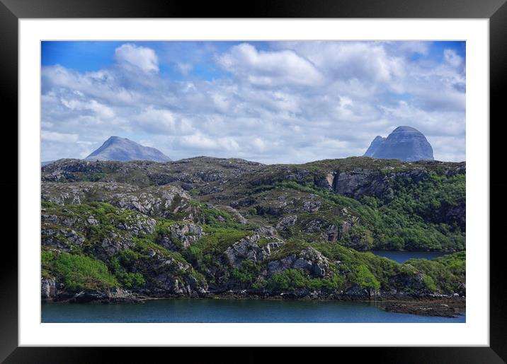 Suilven and Canisp Framed Mounted Print by Jacqi Elmslie