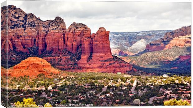 Coffee Pot Rock Sugarloaf Orange Red Rock Canyon West Sedona Ari Canvas Print by William Perry