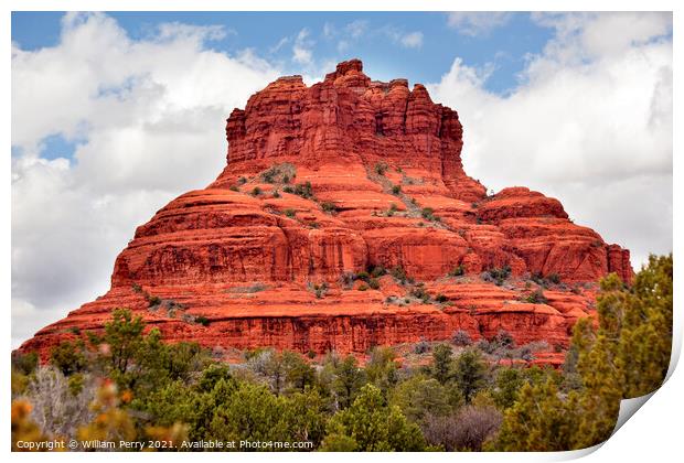 Bell Rock Butte Orange Red Rock Canyon Sedona Arizona Print by William Perry