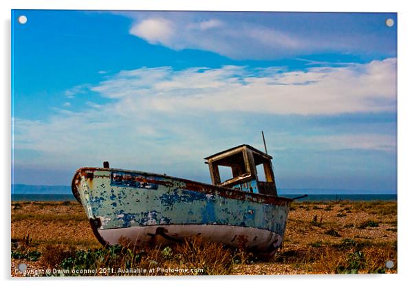 An Old Wrecked Fishing Boat 9 Acrylic by Dawn O'Connor