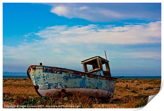 An Old Wrecked Fishing Boat 9 Print by Dawn O'Connor