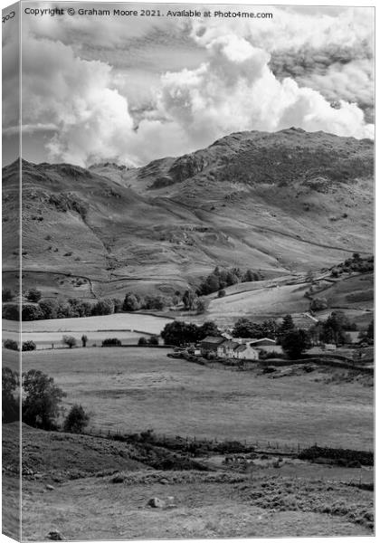 Langdale valley monochrome Canvas Print by Graham Moore