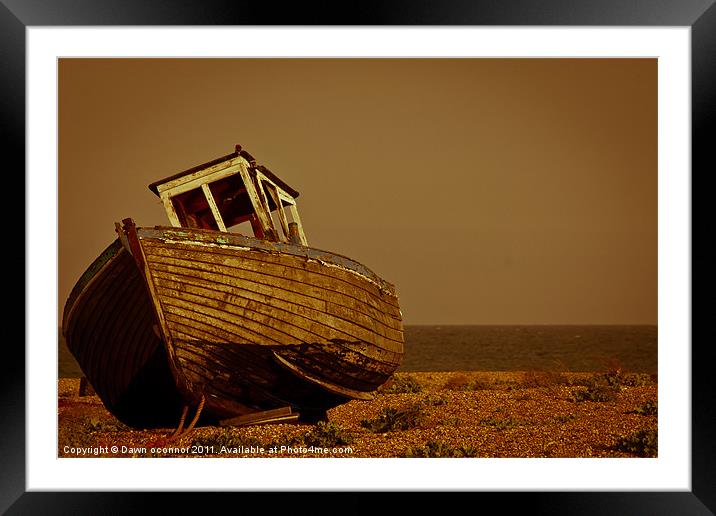 An Old Wrecked Fishing Boat 11 Framed Mounted Print by Dawn O'Connor
