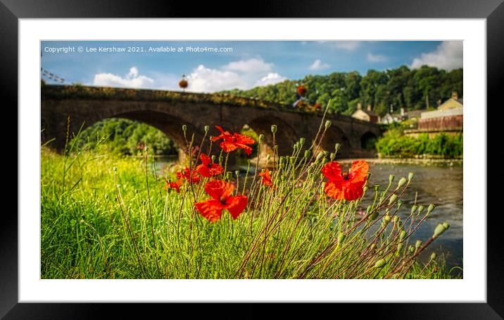 Usk Bridge (northside) and Poppies Framed Mounted Print by Lee Kershaw