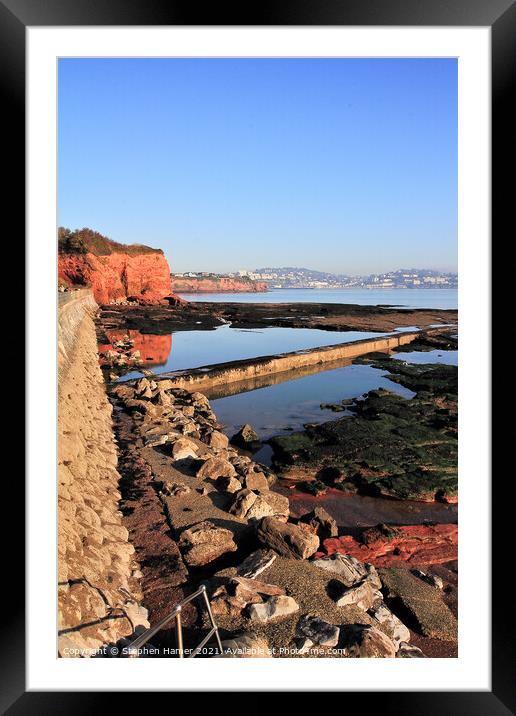 Red Cliff Reflection Framed Mounted Print by Stephen Hamer