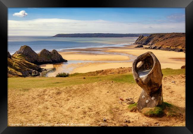 Three Cliffs Bay, Gower Framed Print by Dan Santillo