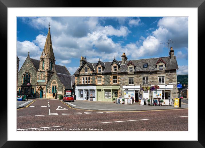 The Square, Aberfeldy Framed Mounted Print by Angus McComiskey