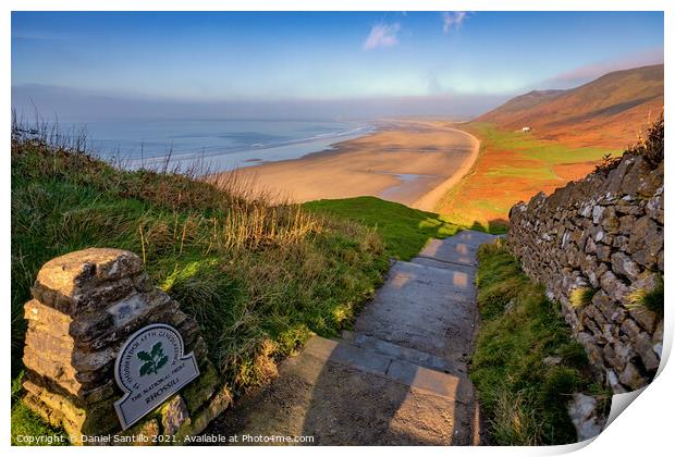 Rhossili Bay, Gower Print by Dan Santillo