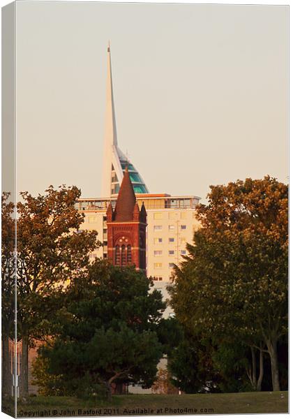 Trinity Towers. Canvas Print by John Basford