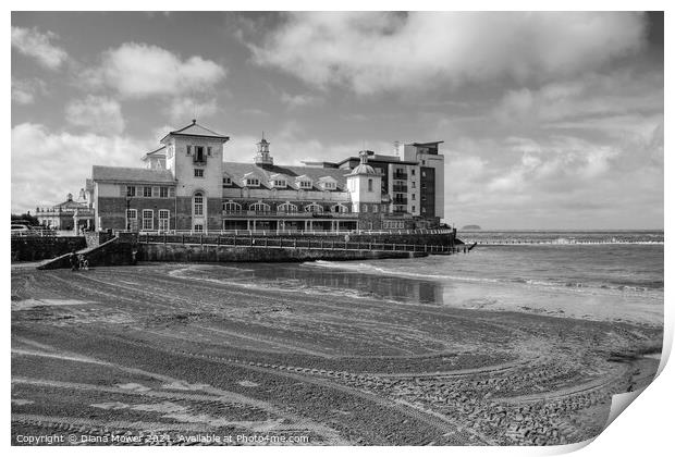 Weston Super Mare Black and white  Print by Diana Mower