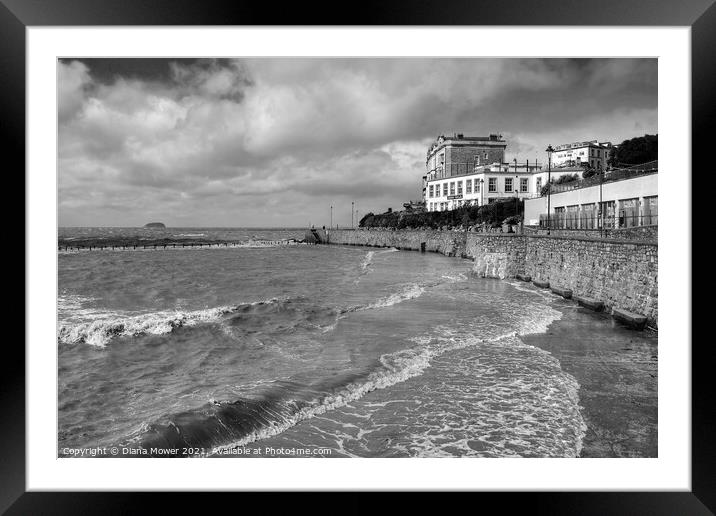  Weston Super Mare Somerset Monochrome Framed Mounted Print by Diana Mower