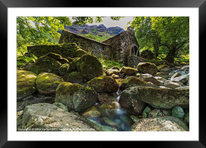 Rustic Charm of an Old Watermill Framed Mounted Print by John Carson