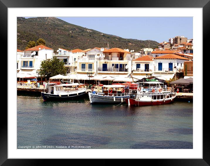 Skiathos Town. Framed Mounted Print by john hill