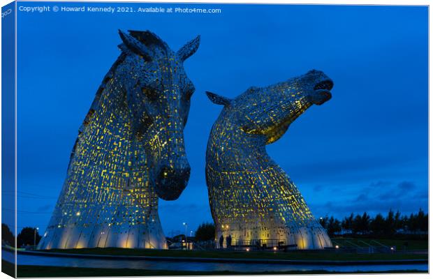 The Kelpies at The Helix, Scotland Canvas Print by Howard Kennedy