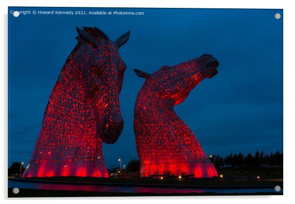 The Kelpies at The Helix, Scotland Acrylic by Howard Kennedy