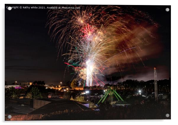 Helston Cornwall Fireworks Acrylic by kathy white