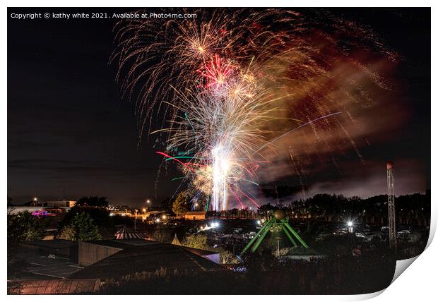 Helston Cornwall Fireworks Print by kathy white