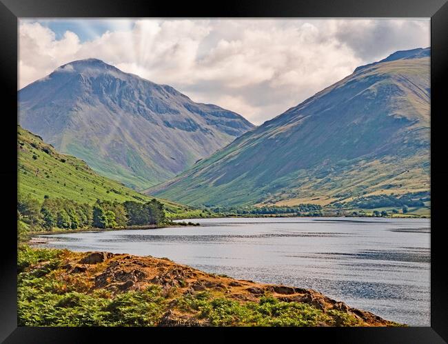 Sunrays over Wast Water Framed Print by chris hyde