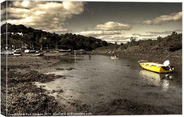Golant Harbour Canvas Print by Rob Hawkins