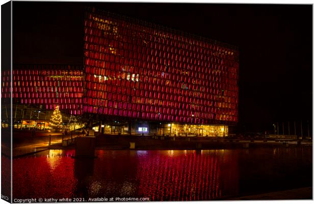 Reykjavik Iceland ,Harpa Concert Hall Canvas Print by kathy white