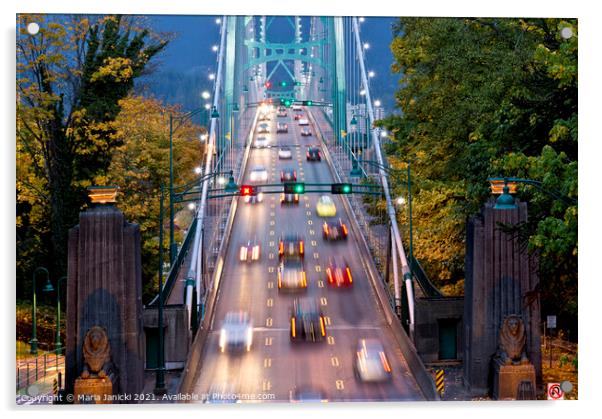 Lions Gate Bridge at Dusk Acrylic by Maria Janicki