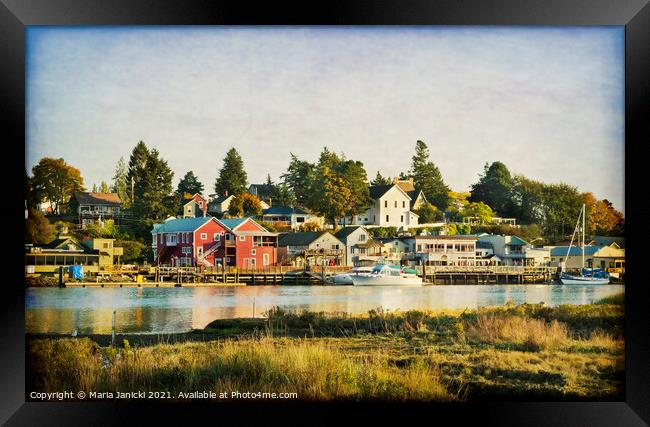 La Conner Waterfront Framed Print by Maria Janicki