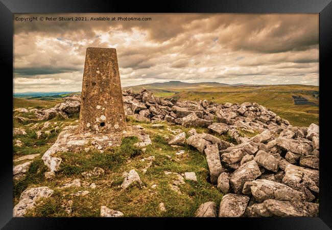 Ingleborough from Smearsett Scar above Stainforth  Framed Print by Peter Stuart