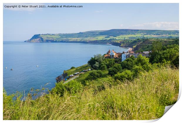 Robin Hoods Bay on the Cleveland Way Print by Peter Stuart