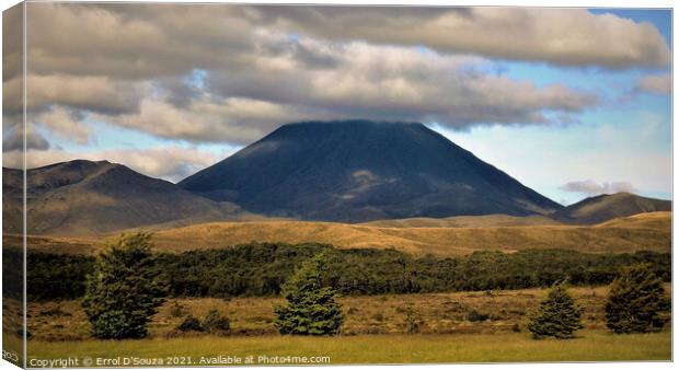 Thick clouds over Mt. Ngauruhoe Canvas Print by Errol D'Souza