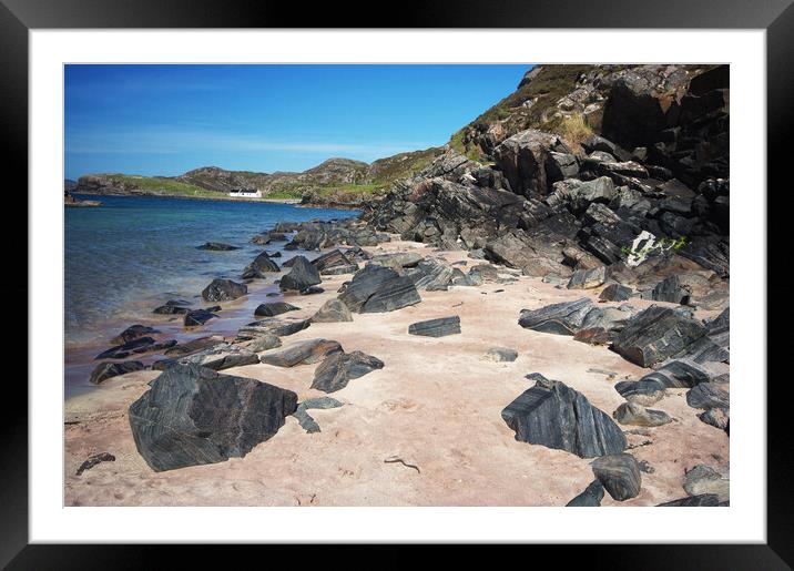 Clashnessie Cove and Beach NC 500 Scotland Framed Mounted Print by Jacqi Elmslie