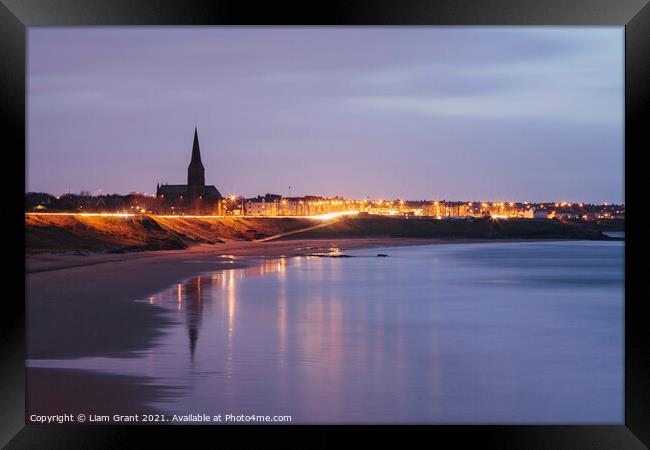 Tynemouth Church at dusk twilight. Northumberland, UK. Framed Print by Liam Grant