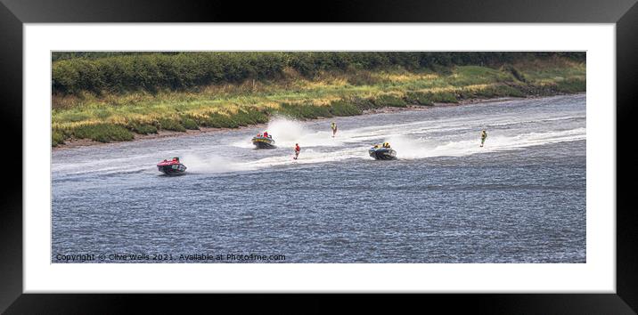 Trio of water skiers Framed Mounted Print by Clive Wells