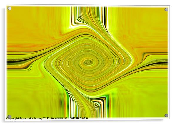 Lemon+Orange Abstract Acrylic by paulette hurley