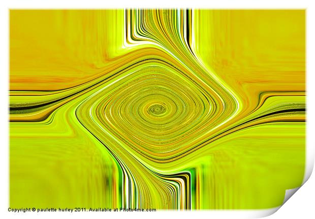 Lemon+Orange Abstract Print by paulette hurley