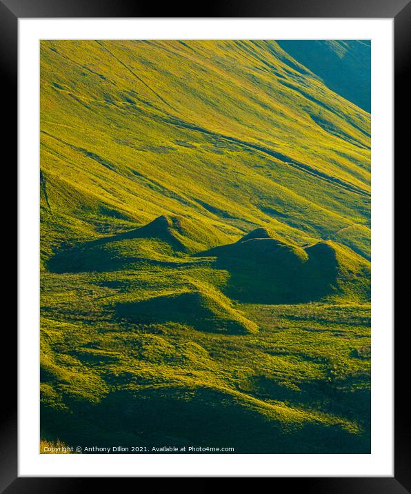 Abstract Hillside Framed Mounted Print by Anthony Dillon