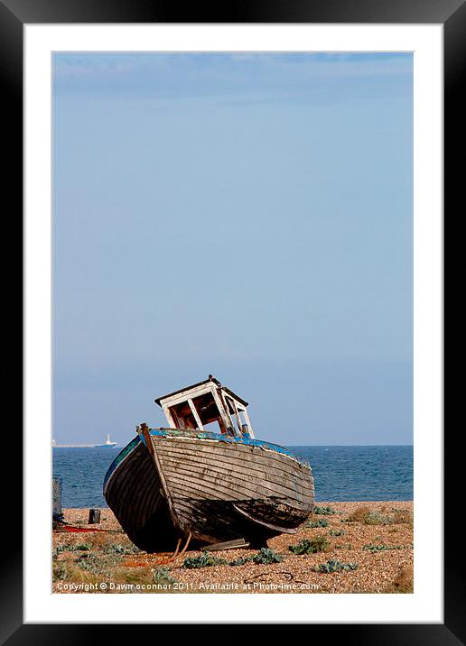 An Old Wrecked Fishing Boat 10 Framed Mounted Print by Dawn O'Connor