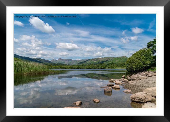 ElterWater Lake Reflections, the Lake District Framed Mounted Print by Jo Sowden